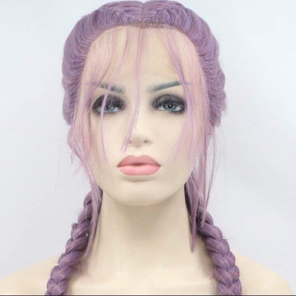 💫Kardashian PURPLE 24” DUTCH BRAID LACE FRONT WIG
